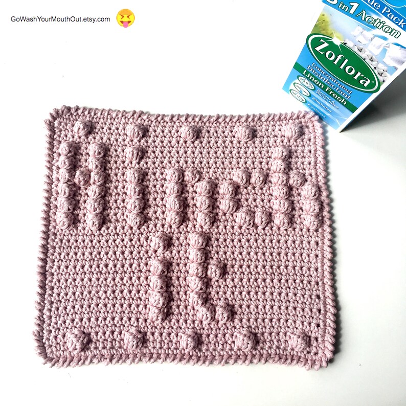Hinch It Crochet Pattern, Mrs Hinch, Cleaning Cloth Wash Cloth Bobble/puff/popcorn Stitch Chart