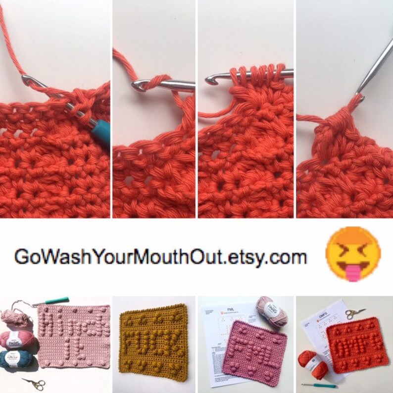 Dirty Dishcloth Crochet Pattern, Cleaning Cloth Wash Cloth Bobble/puff