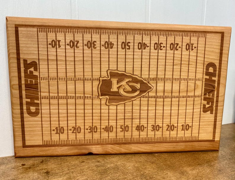 Kansas City Chiefs Cherry Wood serving tray-FREE SHIPPING