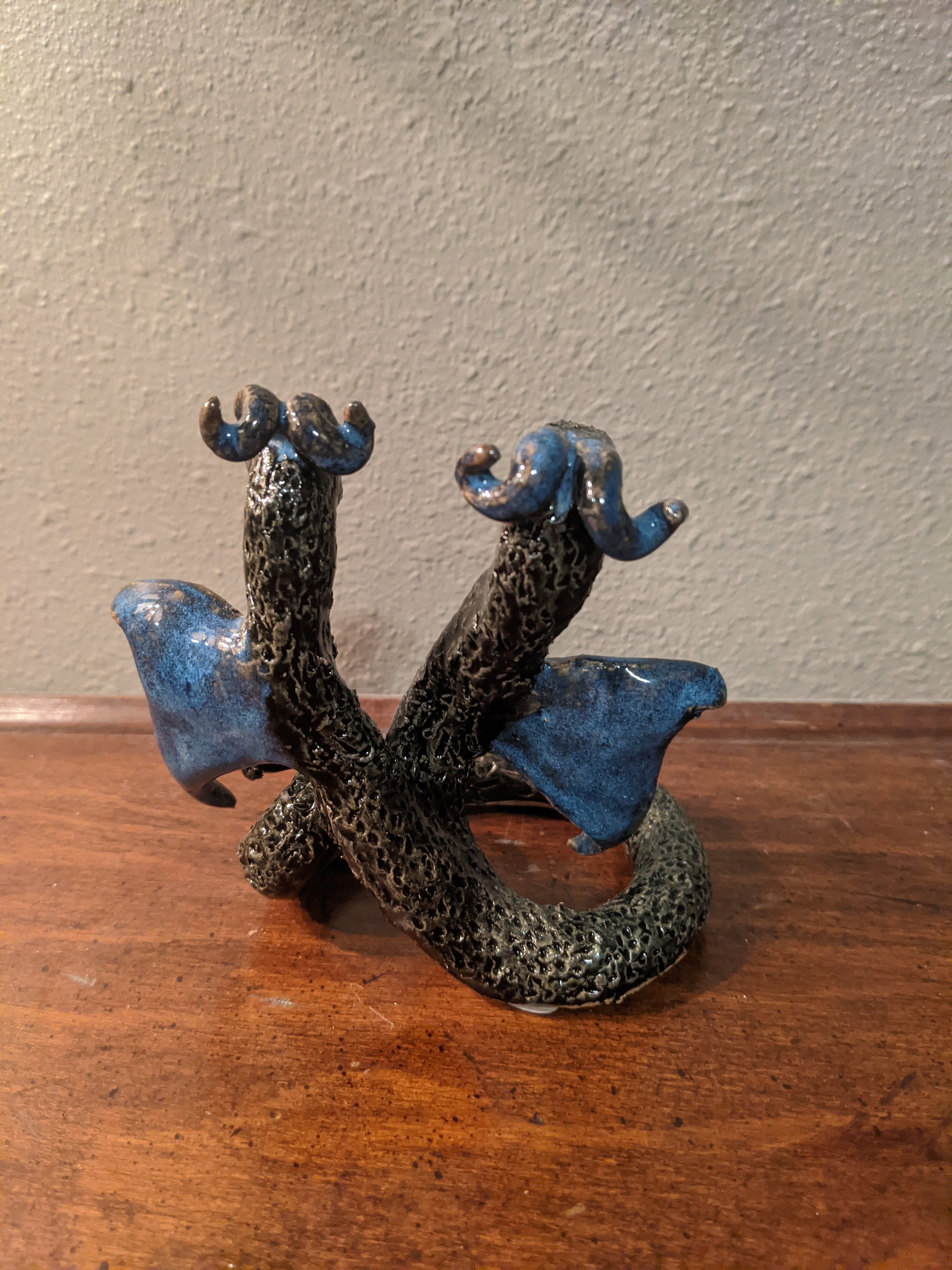 Escultura de dragón serpiente voladora de dos cabezas | Etsy