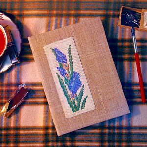 Hard cover notebook with cross-stitch floral embroidery Thick 160 gsm watercolor sketchbook
