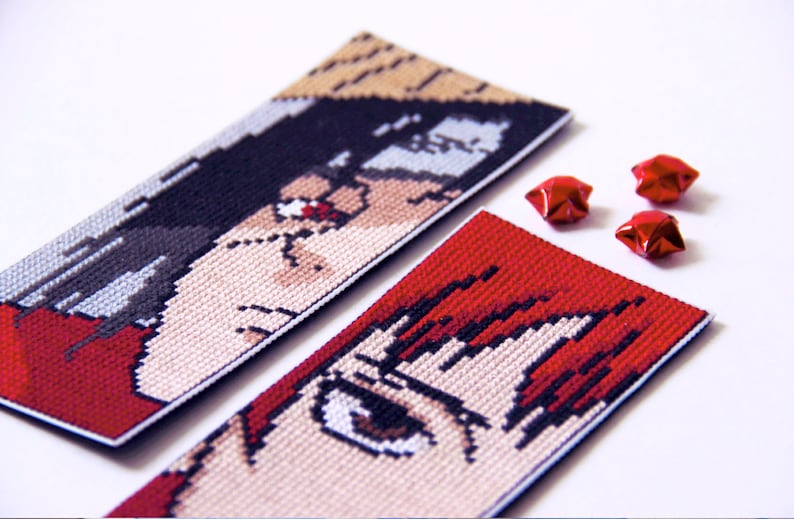 anime bookmark for manga reader handmade anime embroidery