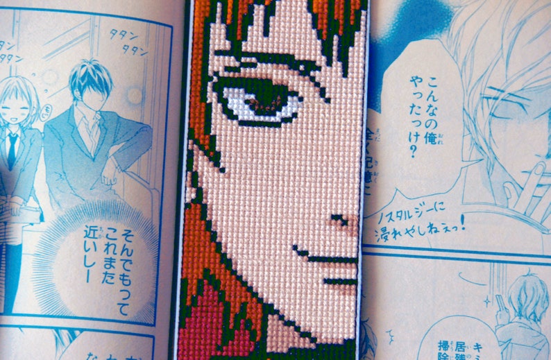 anime bookmark for manga reader handmade anime embroidery