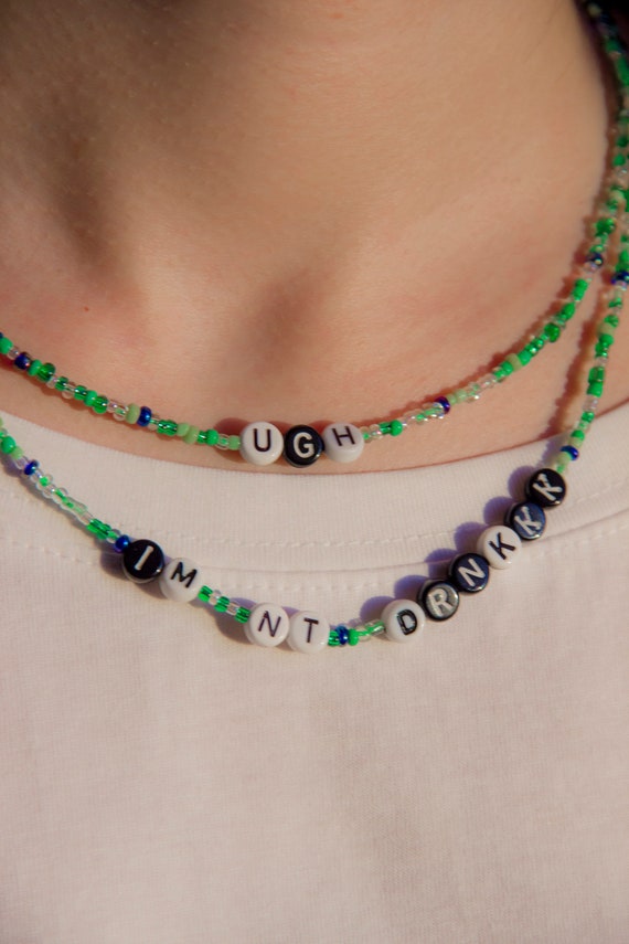 Hippie Beaded Gemstone Choker Necklace black seed beads