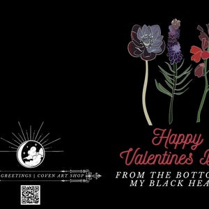fijne Valentijnsdag kaart | ziekelijke groeten | gothic-wenskaart | valentijnskaart | donkere romantische kaart