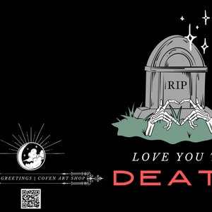 Ich liebe dich bis zum Tod | krankhafte Grüße | Goth-Grußkarte | Jubiläumskarte | dunkelromantische Karte