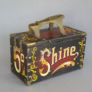 AMERICAN MADE VINTAGE STYLED 5 CENT SHOESHINE BOX  GOLD-N-RULE: Quality  Housewares. We make your house a home.