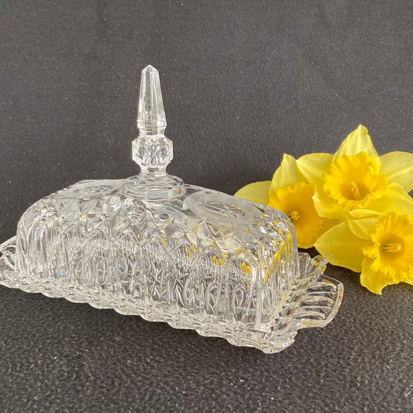 Glass Waterford Butter Dish Etsy