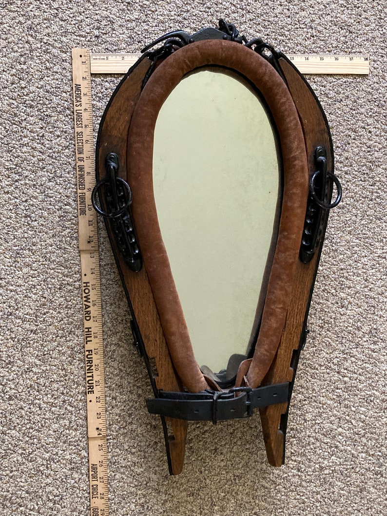 Antique Horse Collar Mirror Rustic Farm Ranch Style Wall Etsy