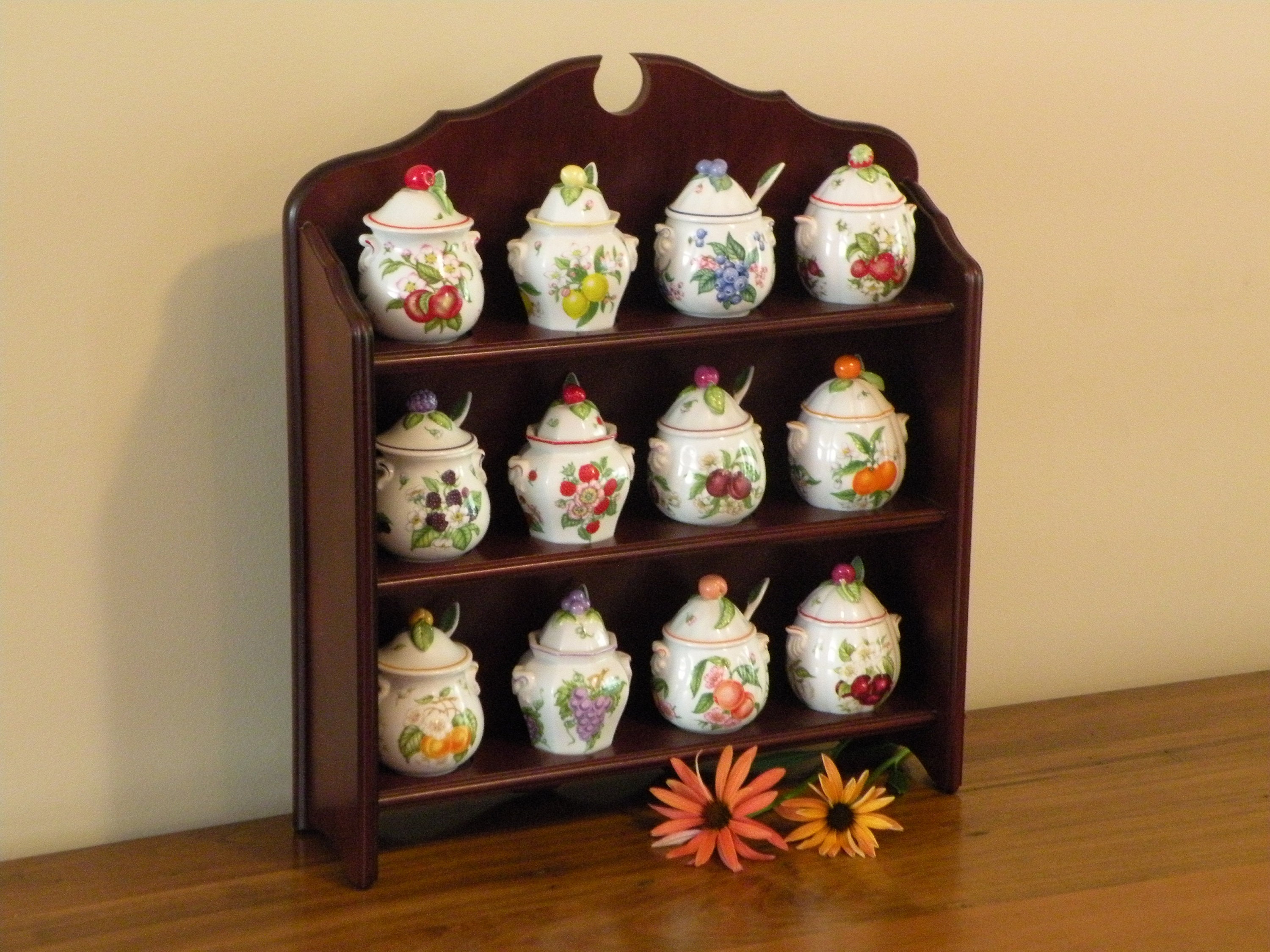 Complete Set of 12 Lenox Orchard Porcelain Jam Jars with Lids Etsy