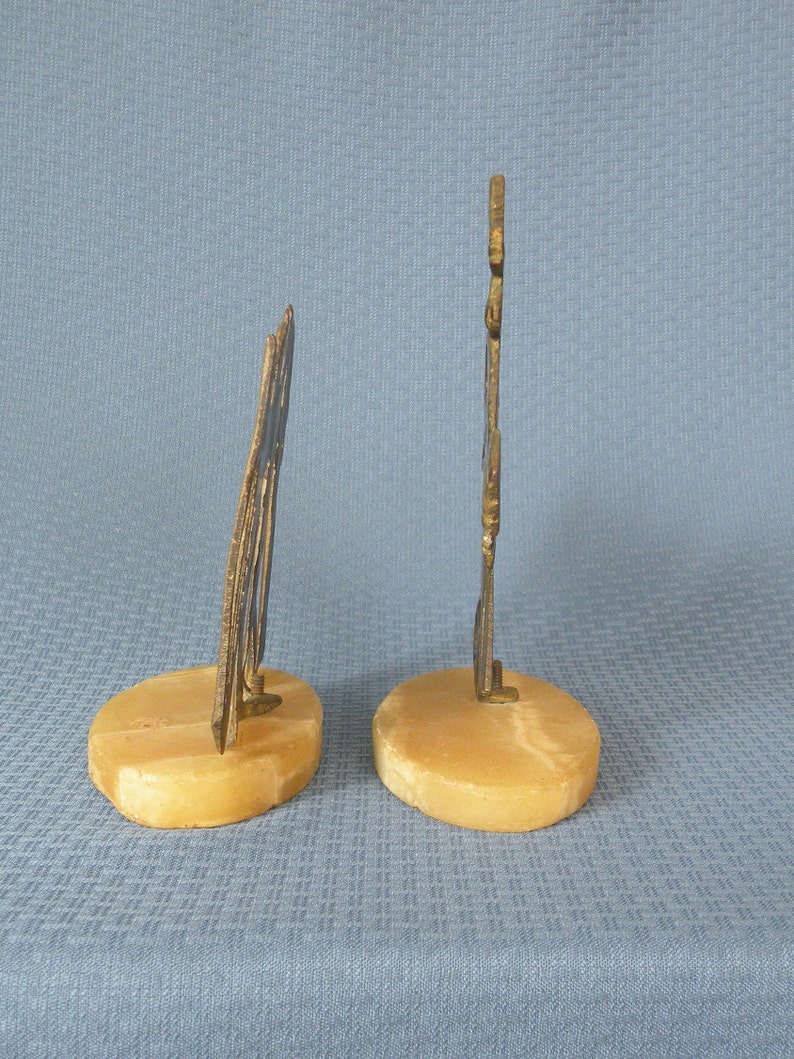 Brass Egyptian Silhouettes on a Marble Base