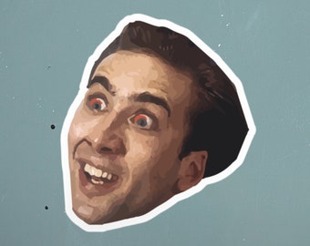 Nicolas Cage Meme | Nicolas Cage Visage | Autocollant mème | Nicolas Cage Drôle | Thiccolas Nic Cage | Nicolas Cage épaisse | Nick Cage Meme