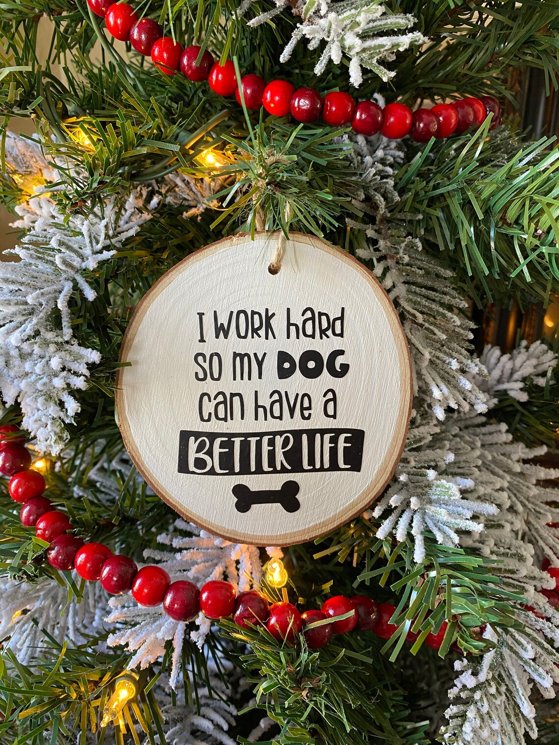Handmade wooden dog ornaments Etsy