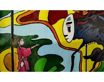 Spirited Away oljemålning: Ghibli Studio Art (18x24)