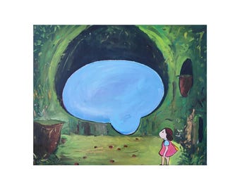 Sovande Totoro oljemålning: Ghibli Studio Art på duk (16*20")
