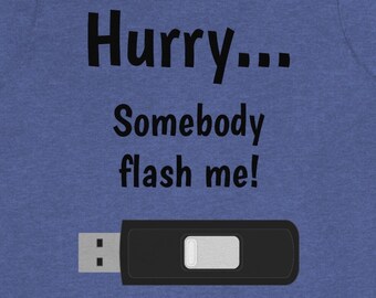 Hurry... somebody flash me | Funny Tech Shirt | Flash drive Shirt | Unisex Short Sleeve Tee