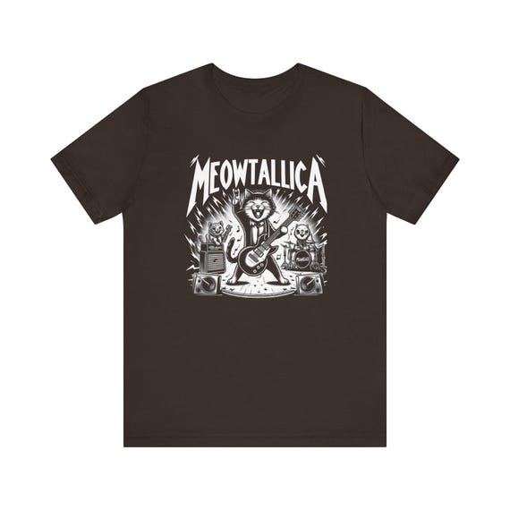 Meowtallica Rock & Roll Cat T-shirt - Unisex Tee, Unisex Jersey