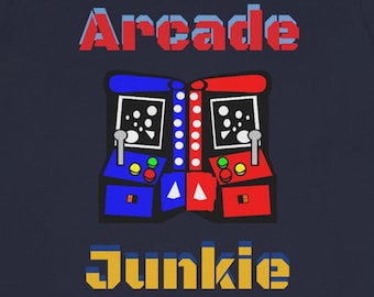 Arcade Junkie | Gamer Unisex Short-Sleeve Tee Shirt | Video Game T-Shirt | Retro Gaming | Level Up Your Style | Retro style gaming tee shirt