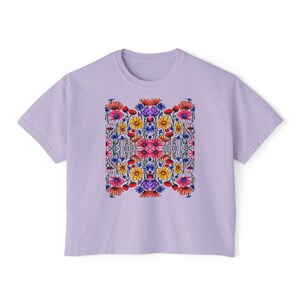 Wildflowers Boho TShirt. Floral Cropped T-Shirt, Boxy, Oversized, Style. Flower T-Shirts - the Perfect Gift for Her and for Nature Lovers