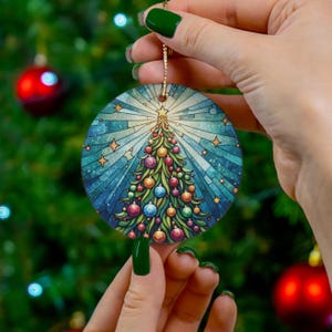 Vibrant Christmas Tree Ornament, Holiday Decor, Gift for Tree Lover, Festive Home Decoration, Christmas Keepsake