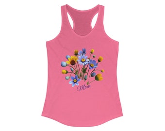 Bouquet of Wildflowers Tank Top, Mother's Day Gift For Mom, Minimalist Floral T, Boho Tank Top, Flower Graphic Shirt, Botanical Nature T