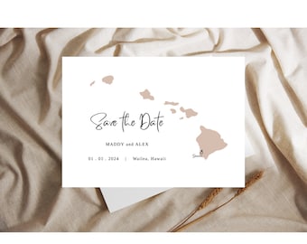 Hawaii Save The Date, Maui Hochzeit, bearbeitbare Vorlage (SOFORT Download)
