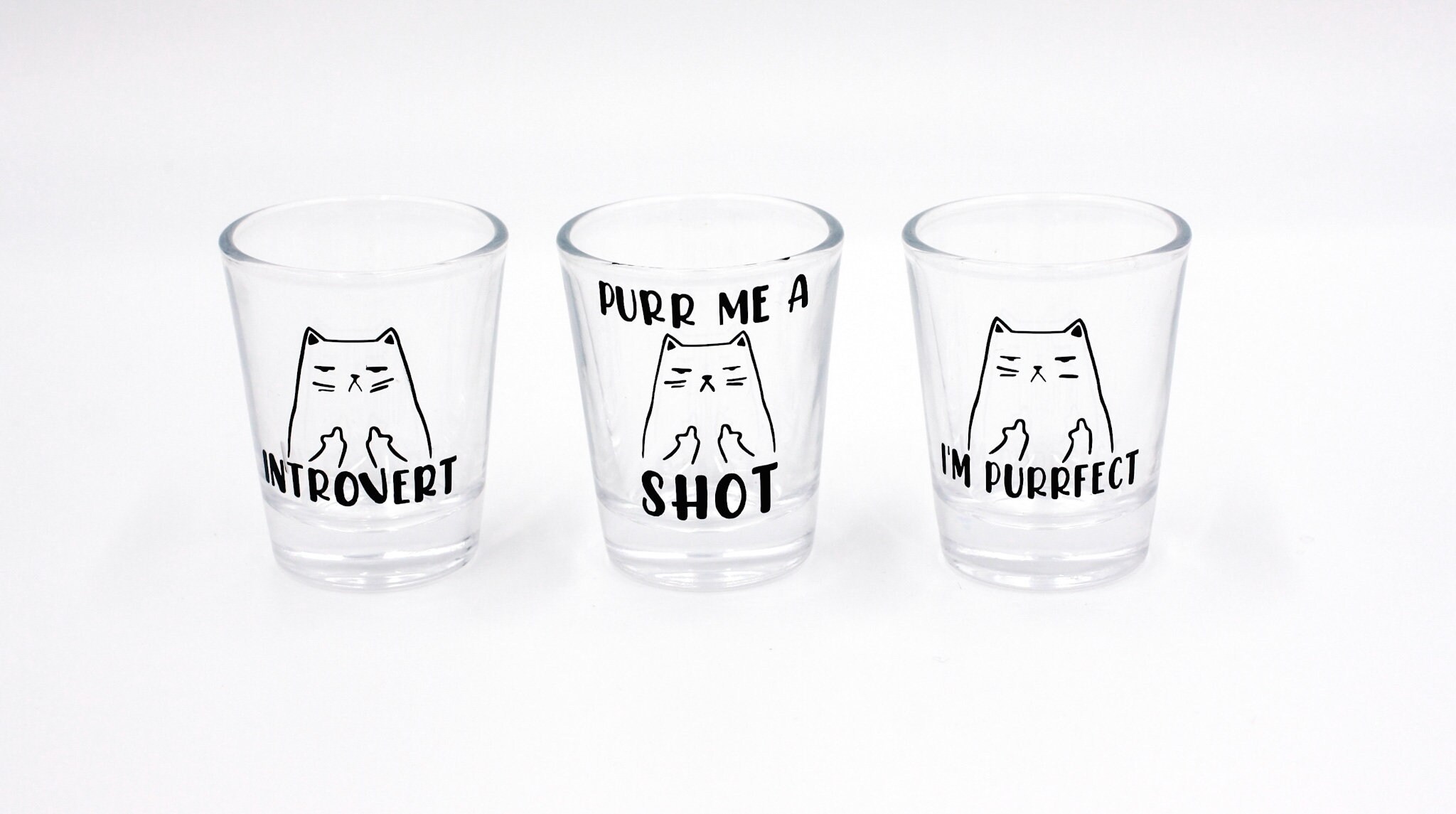 PURRFECT Shot Glasses Purr Me A Shot Cat Shot Glass Cat Etsy