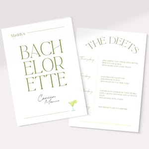 Modern Fully Customizable Bachelorette Invites, Invitation & Itinerary Timeline, Editable Template, INSTANT Download, Mexico Bach, Cancun