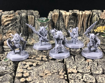 Goblin Pack Miniatures | Set of 5 - 28mm D&D Tabletop RPG Miniature