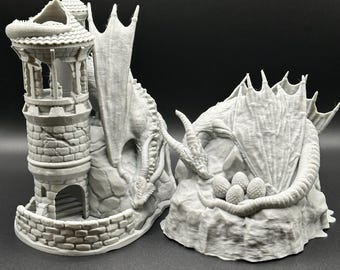 Dragon’s Watchtower Dice Tower & Dragon’s Lair Dice Box Set - Epic RPG Accessories