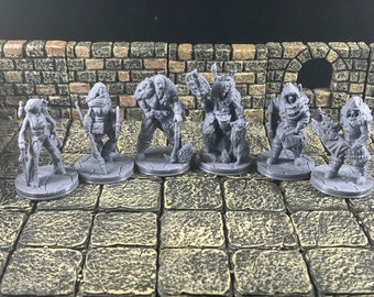 Ice Tribe Miniatures | Set of 6 - 28/32mm D&D Miniature Set - Tabletop RPG Minis