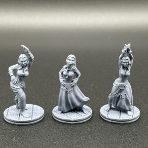 Belly Dancer Miniatures - Set of Three Elegant Figures for Tabletop RPGs