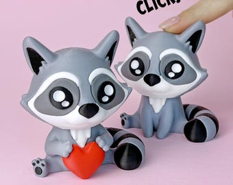 Clicky Raccoon with Heart – Adorable and Satisfying Fidget Toy