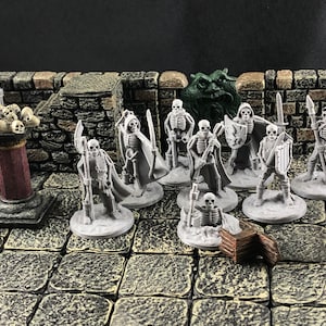 Skeleton Horde Miniatures | Set of 9 - 28mm D&D Monsters - Tabletop RPG Miniature