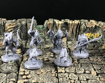 Gnoll Raiding Party Miniatures | Set of 6 - 28mm D&D Tabletop Miniature