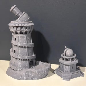 Observatory-Themed Dice Tower and Matching Dice Box Set - Perfect for Tabletop RPGs and Dice Collectors