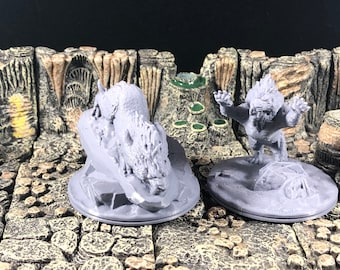 Sabre Tooth Tigers | Set of 2 - 28mm D&D Miniature