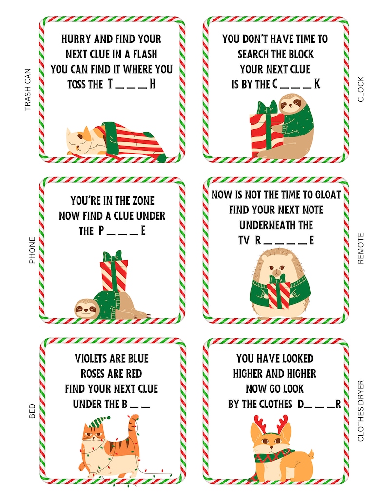 Christmas Scavenger Hunt Printable for Kids / Blank Template - Etsy