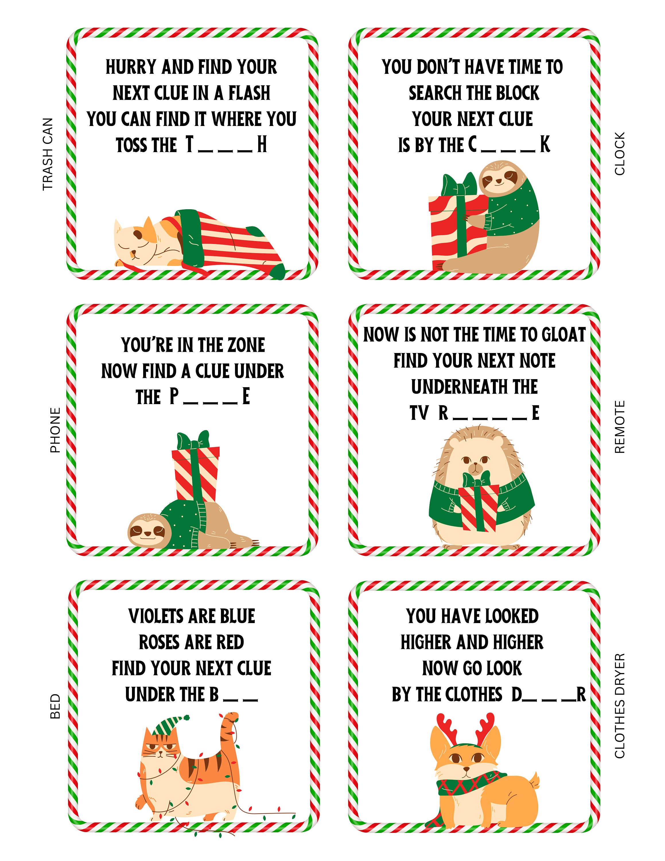 Christmas Scavenger Hunt Printable for Kids / Blank Template - Etsy