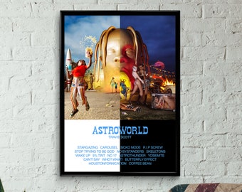 Travis Scott Astroworld Poster Wall Art Fabric Home Deco HD Print 22x22/"