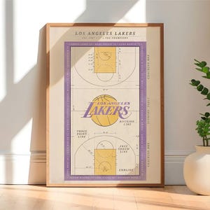 Lakers Poster Wandkunst, Los Angeles Lakers NBA Poster, Basketballplatz Poster Wandkunst, Vintage Wandkunst, Architektur Sport Poster
