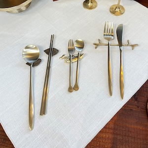 Korean Premium Bronzeware BANGJJA YUGI 한국 유기 놋그릇 - Spoon Rest - Fork Rest - Cutlery Rest - Made in Korea