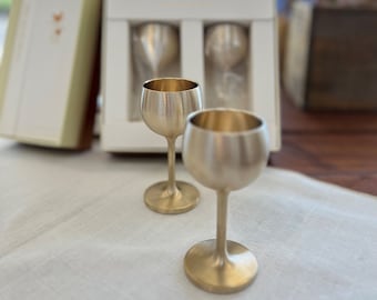 Korean Premium Bronzeware BANGJJA YUGI 한국 유기 놋그릇 - Spirit Liquor Cup Stem - Korean Spirit Cup - 양주잔 - Soju Glass - Drinkware 45ml - Shot Cup