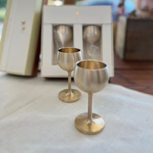Korean Premium Bronzeware BANGJJA YUGI 한국 유기 놋그릇 - Spirit Liquor Cup Stem - Korean Spirit Cup - 양주잔 - Soju Glass - Drinkware 45ml - Shot Cup