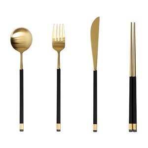 Bogen Kara Gold, Satin Dinner set (Spoon, Fork, Knife, Chopsticks)