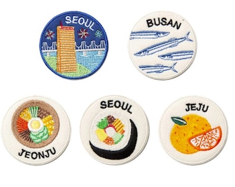 Hohodang Brooch 2-piece (Good for gift wrapping deco) Seoul, Busan, Jeju, Korea City design Badges