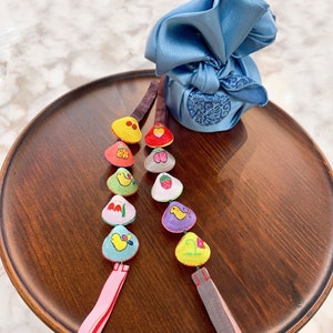 Korean Traditional Pendant 2 piece set , Norigae Accessory for Hanbok 노리개, Lucky pouch, Flat and Bold design