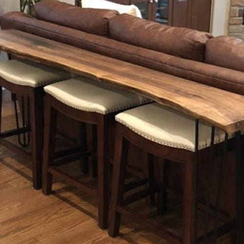 Live Edge Sofa Table Home Bar Table Etsy
