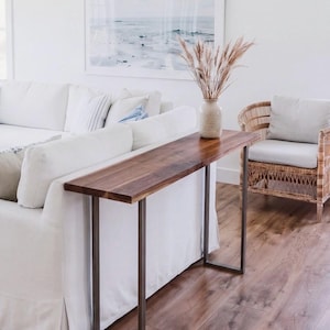 Customizable Console Table in Solid Walnut or Maple - Farmhouse Entry Table, Foyer Table