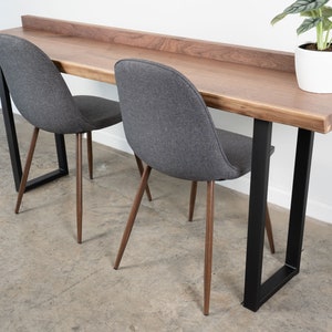 Live Edge Wood Bar Table with Edge Handmade Walnut Sofa Table Bar Top, Pub Table, Live Edge Bar height table, Live Edge Pub Height Table